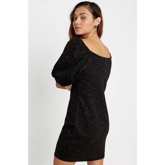 Free People Off the Shoulder Sunset Puffsleeve Mini Dress in Black, XS - Picture 5 of 13